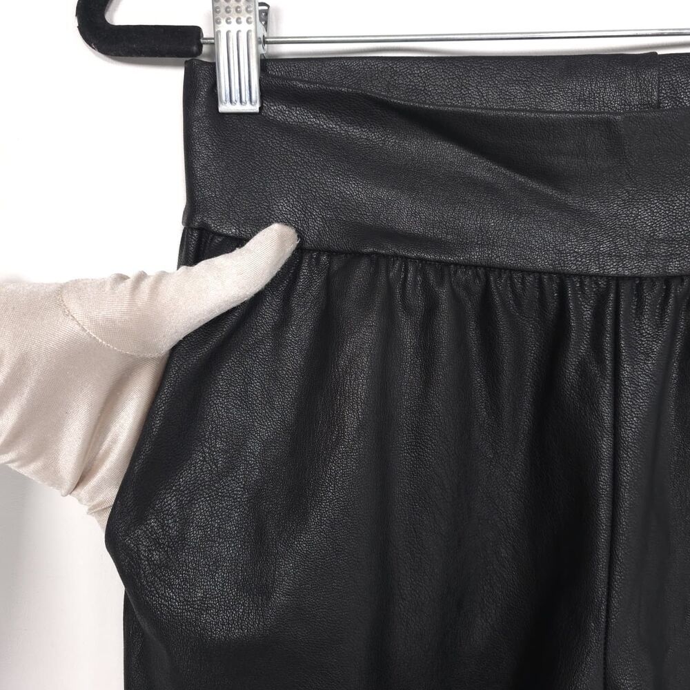 COMMANDO Faux Leather Jogger Pants Black High Rise Stretch Pull On Women Small - Picture 8 of 12